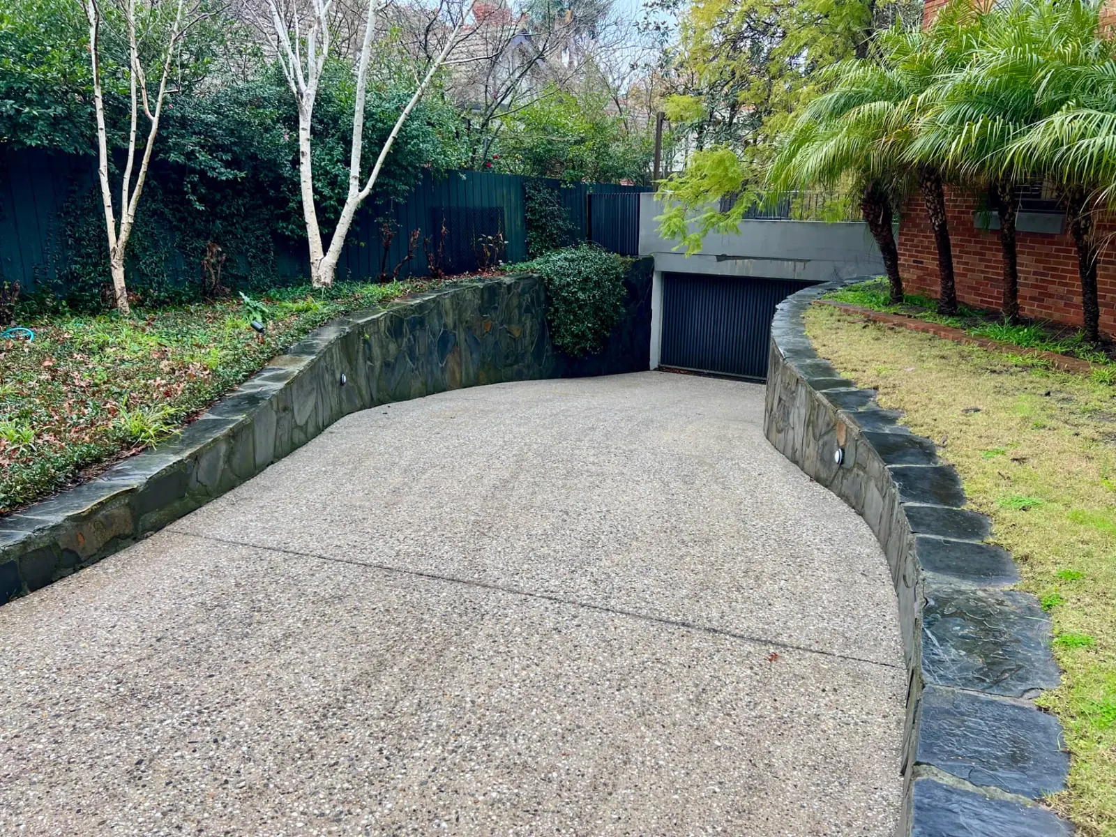 The same Canterbury driveway restored after pressure washing