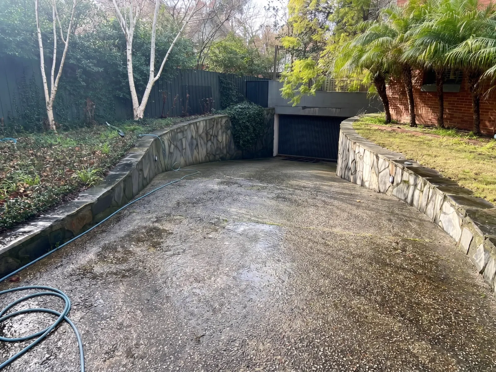 Aggregate driveway in Canterbury before pressure washing